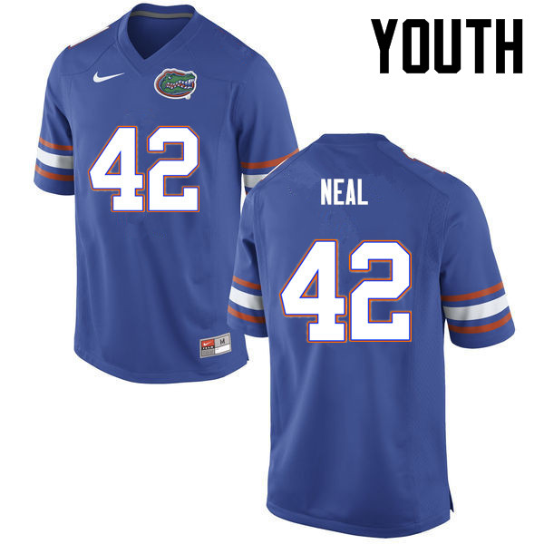 Youth Florida Gators #42 Keanu Neal College Football Jerseys-Blue - Click Image to Close